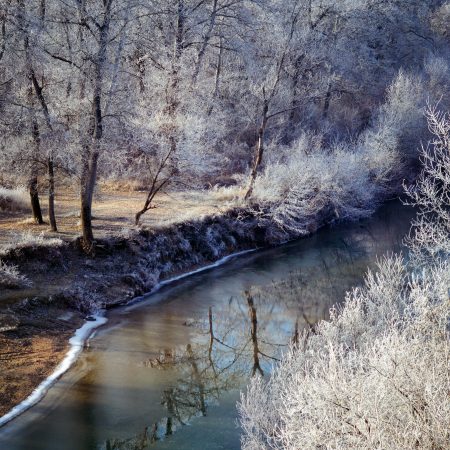Адыгея зима, река Курджипс