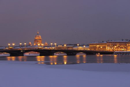 Санкт-Петербург, Нева, Исаакиевский собор, зима